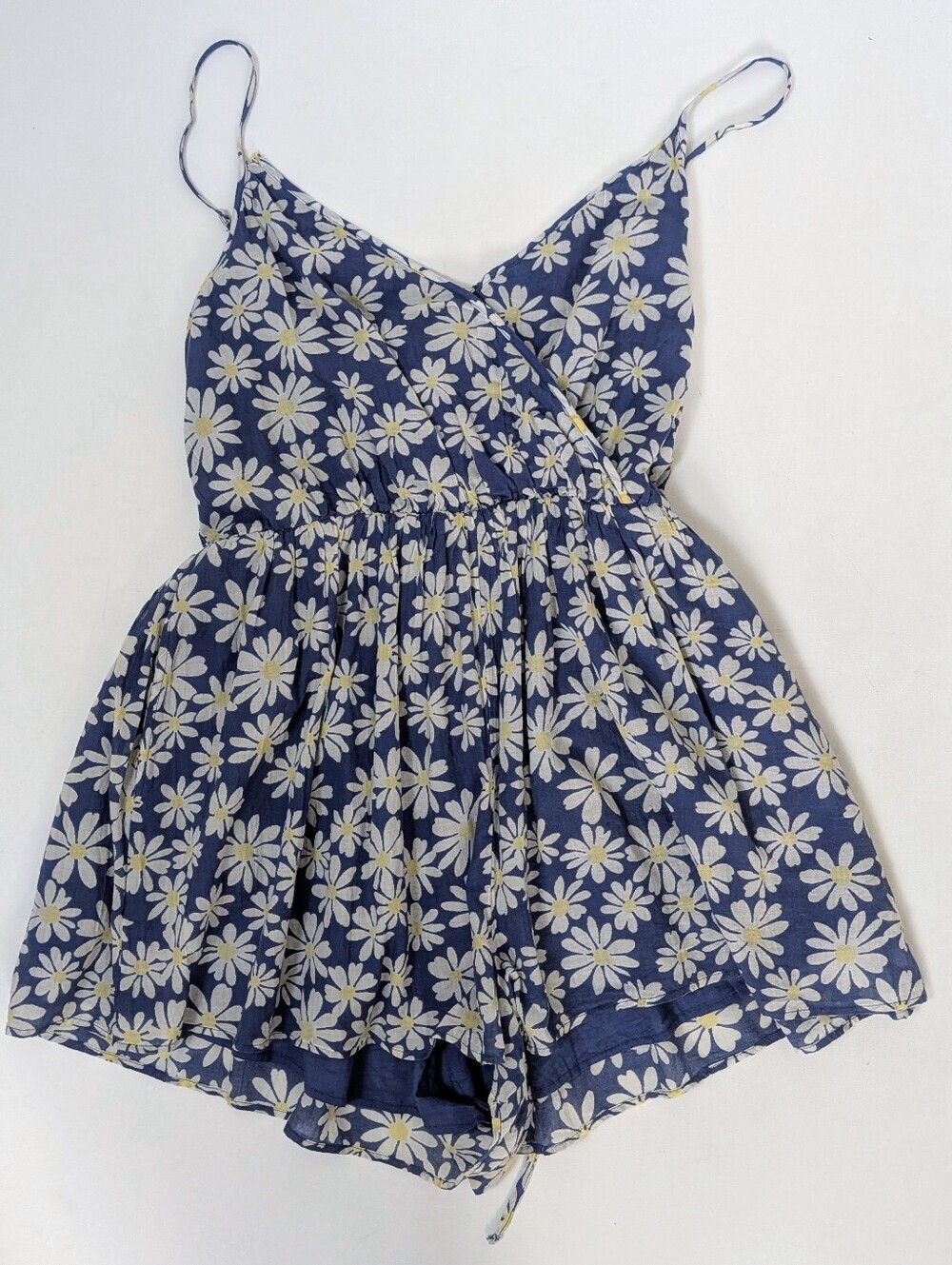 NWT American Eagle Blue Daisy Floral Print V Neckmini Romper Playsuit Size M
